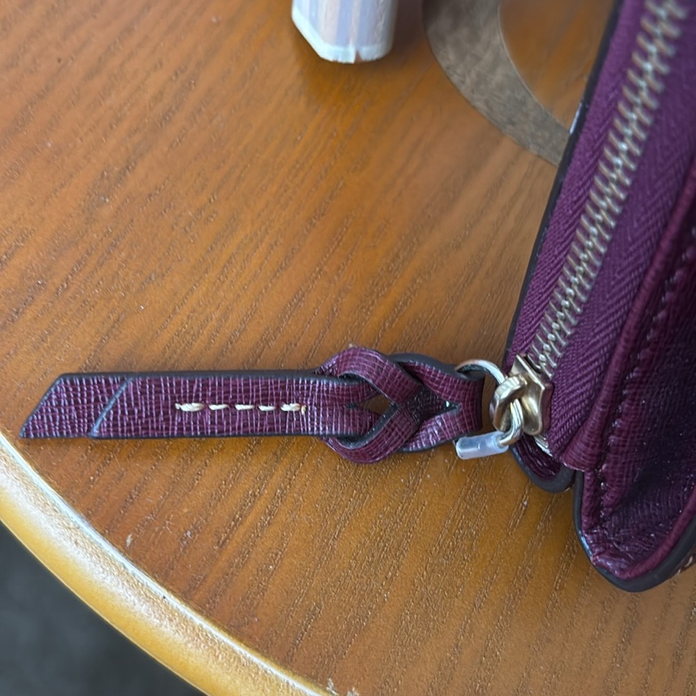 Dooney & Bourke Saffiano Burgundy Leather Crossbody - Picture 11 of 14